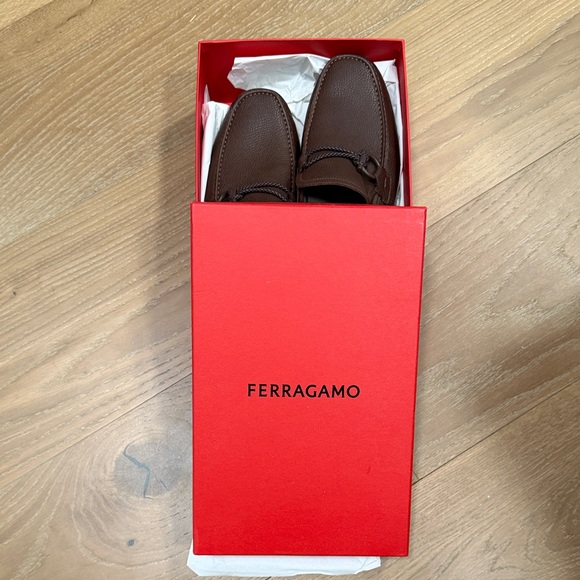 Brand new never worn Salvatore Ferragamo Dark Brown Leather Slip-Ons - Picture 7 of 8